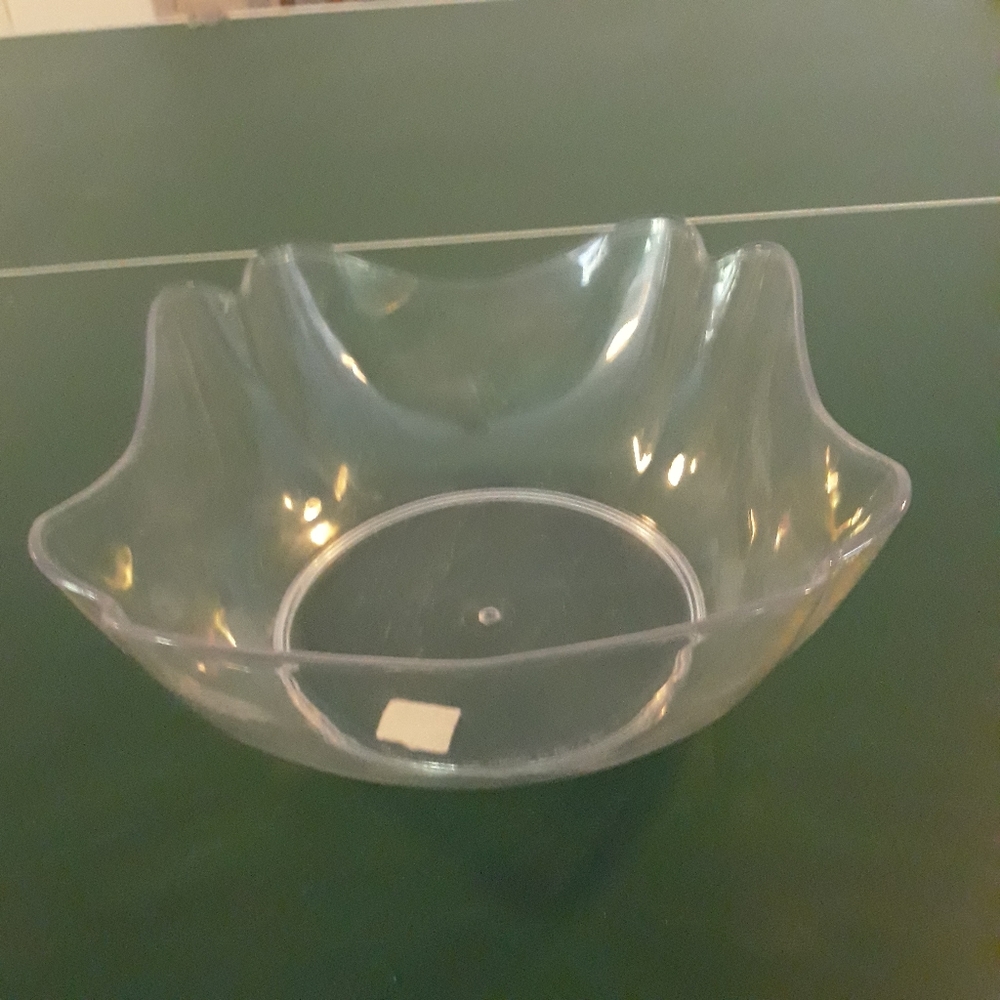 Clear bowl serving dish kitchen big large decorative square gift holiday vessel